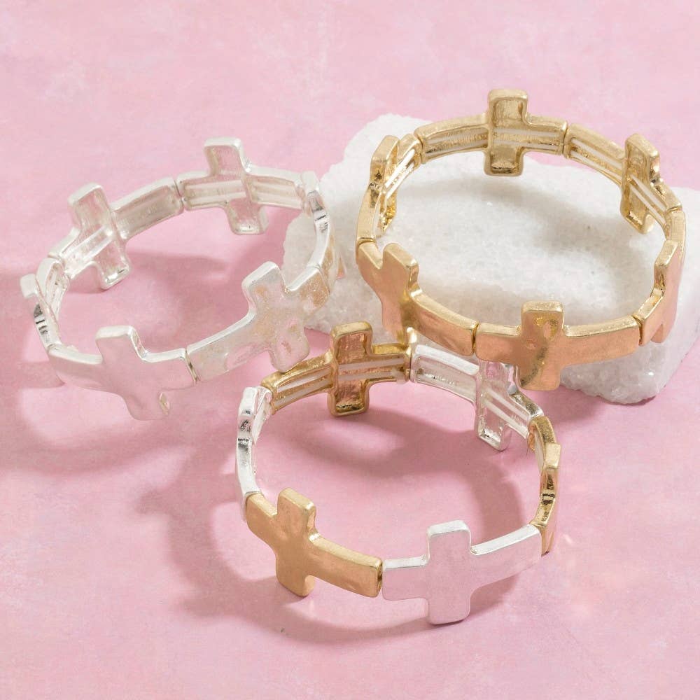 Metallic Cross Link Bracelet: WGWS