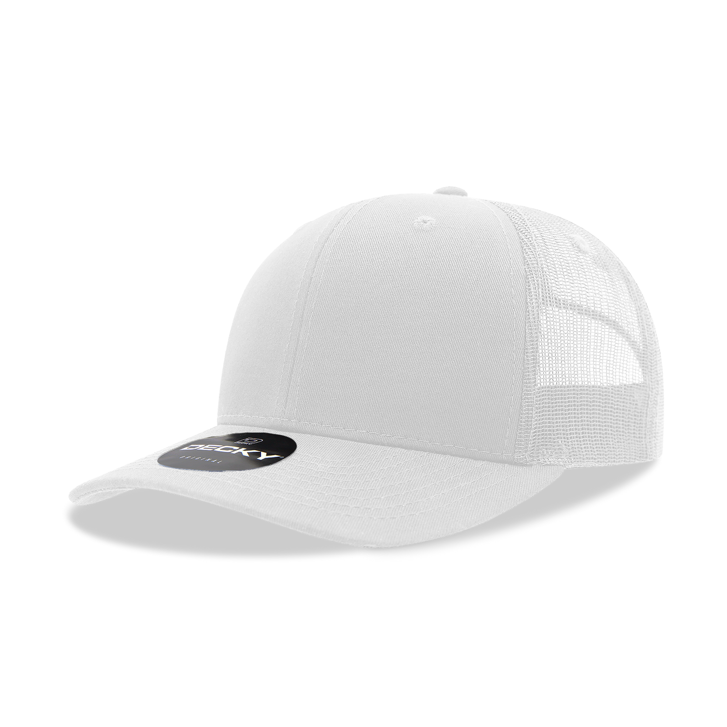 Decky 6021 Classic Trucker Hat, Mid Pro Trucker, 6 Panel Cap: Kelly/White