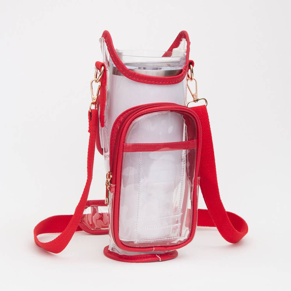 Transparent Tumbler Carrier Holder Crossbody Bag
: Silver