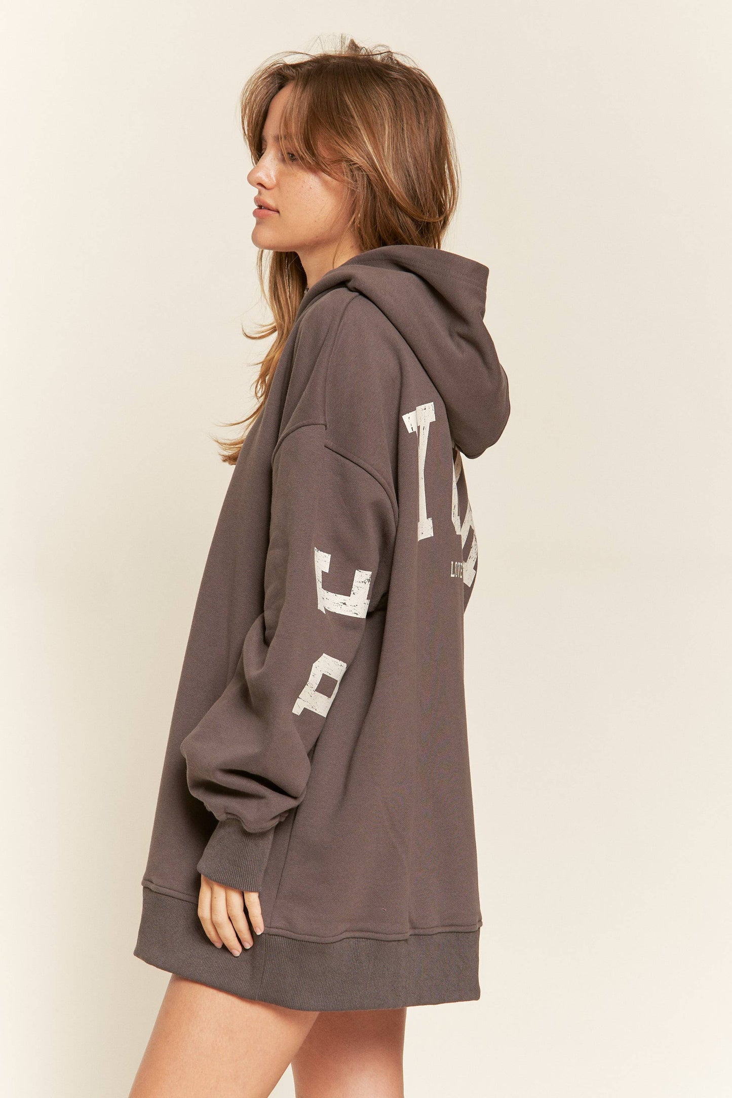 BE YOURSELF HOODIE SWEATER - JJT6145: ASH BLACK / S/M