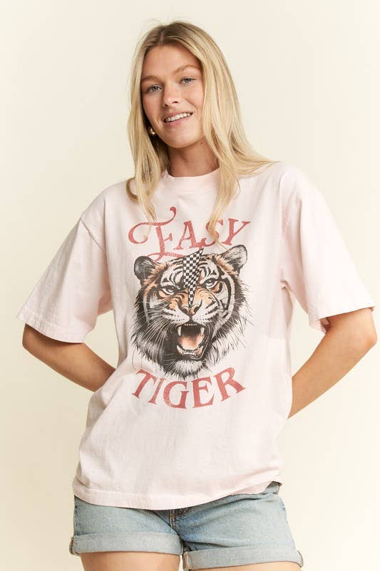EASY TIGER GRAPHIC TOP: L.Pink / 2XL