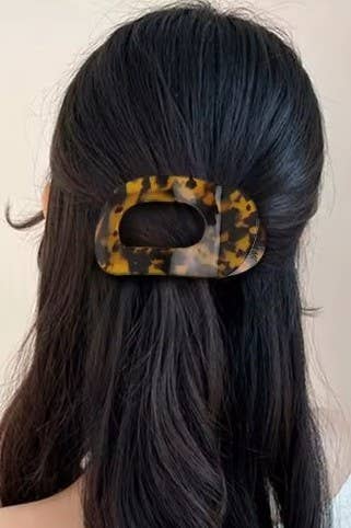 Jumbo Lay Flat Oval Hair Claw Clips Secure Styling | 40H993: TORT CREAM