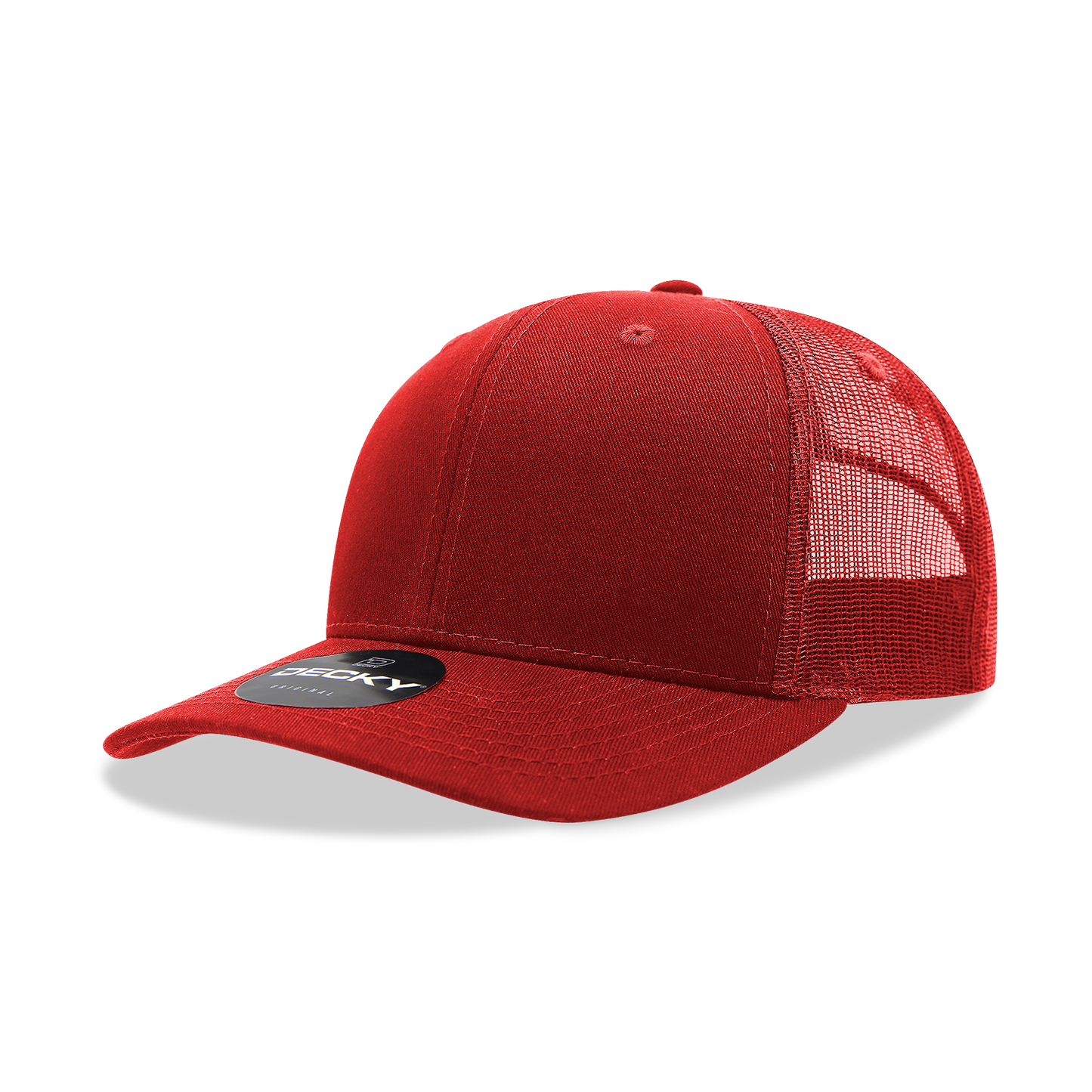 Decky 6021 Classic Trucker Hat, Mid Pro Trucker, 6 Panel Cap: Orange