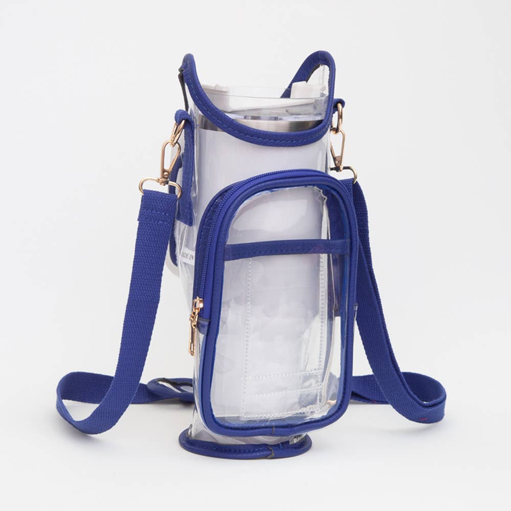 Transparent Tumbler Carrier Holder Crossbody Bag
: Silver