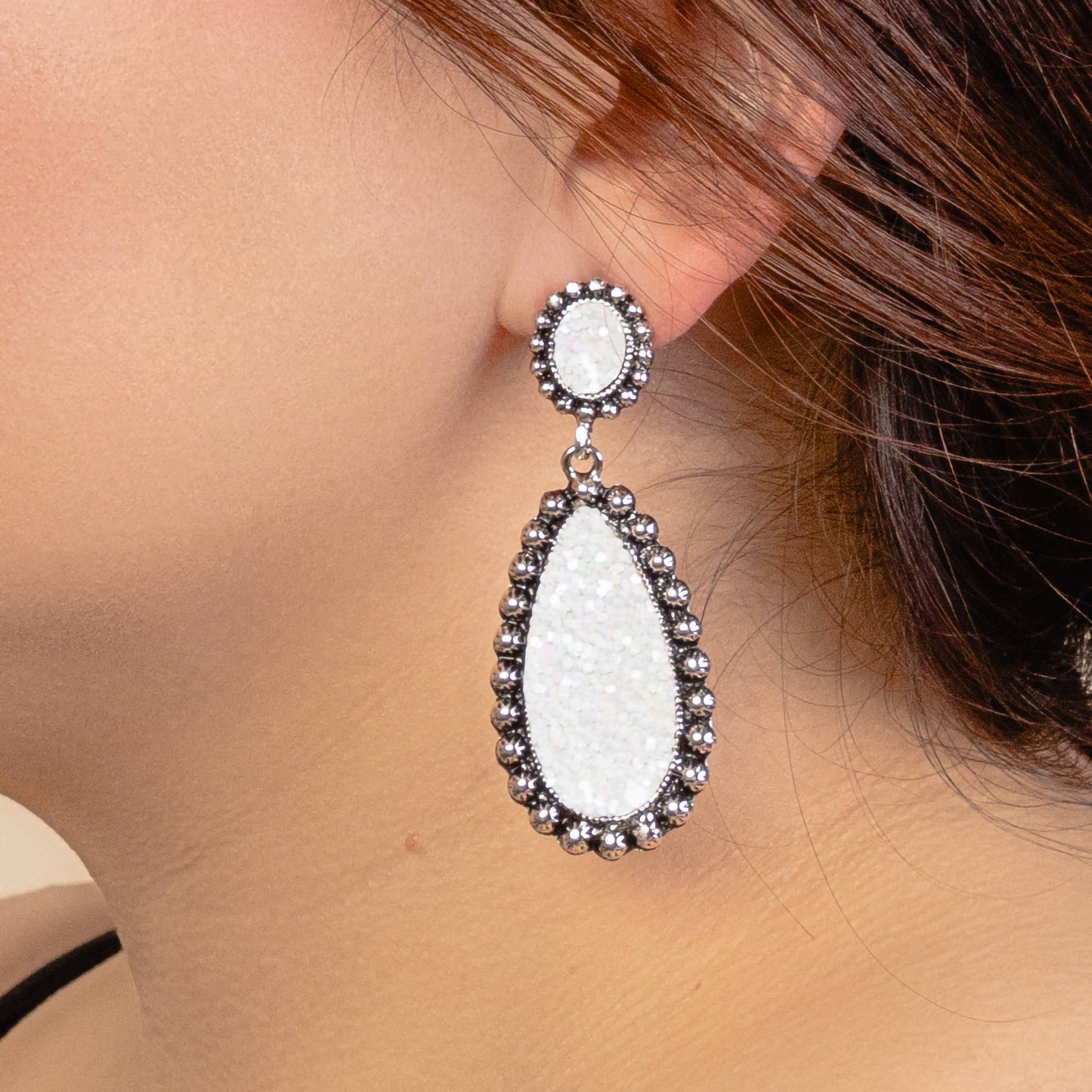 Glitter Earrings: ROSE GOLD
